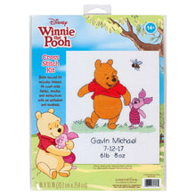Load image into Gallery viewer, Counted Cross Stitch Kit: Birth Record: Winnie the Pooh