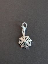 Load image into Gallery viewer, Sterling silver stamped 925 clip on charm Spiders Web
