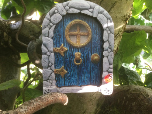 Fairy Garden Door, Light Sky Blue, 100x70x10mm