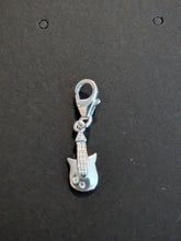 Load image into Gallery viewer, Sterling silver stamped 925 clip on charm guitar music