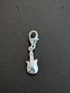 Sterling silver stamped 925 clip on charm guitar music