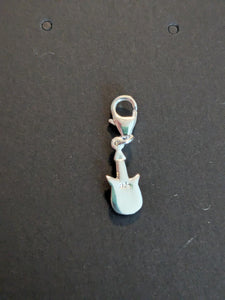 Sterling silver stamped 925 clip on charm guitar music