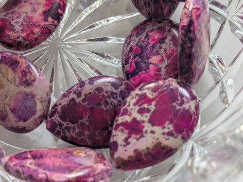 Jasper Imperial Gemstone teardrop beads 25x20x6mm approx 16 beads per strand