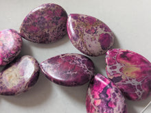 Load image into Gallery viewer, Jasper Imperial Gemstone teardrop beads 25x20x6mm approx 16 beads per strand
