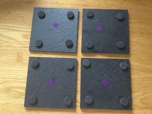 Mediterranean Style  Slate Coasters ~ PS - Set of Four -