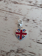 Load image into Gallery viewer, Sterling silver stamped 925 clip on charm heart Union Jack