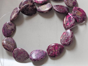 Jasper Imperial Gemstone teardrop beads 25x20x6mm approx 16 beads per strand