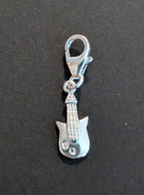 Load image into Gallery viewer, Sterling silver stamped 925 clip on charm guitar music