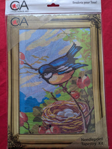 Tapestry Kit - Bluetit - Half Cross Quick Stitch Kit 22cm x 30cm Collection D'Art