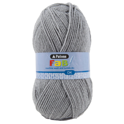 Full Pack of 10 Balls - Crochet/Knitting Yarn: Fab: Double Knitting: 10 x 100g: Grey