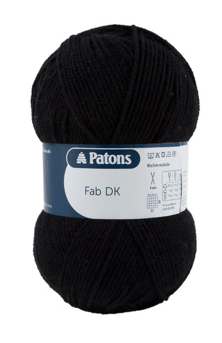 Full Pack of 10 Balls - Crochet/Knitting Yarn: Fab: Double Knitting: 10 x 100g: Black