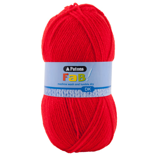 Full Pack of 10 Balls - Crochet/Knitting Yarn: Fab: Double Knitting: 10 x 100g: Red