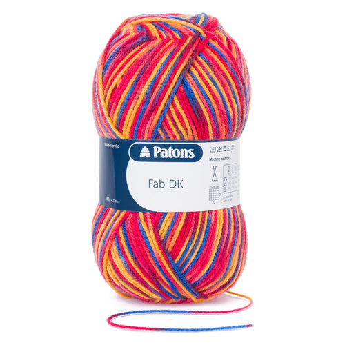 Full Pack of 10 Balls - Crochet/Knitting Yarn: Fab: Double Knitting: 10 x 100g: Raspberry