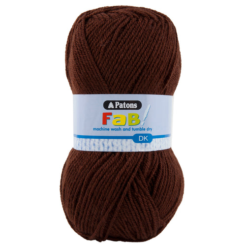 Full Pack of 10 Balls - Crochet/Knitting Yarn: Fab: Double Knitting: 10 x 100g: Chocolate