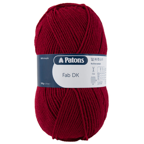 Full Pack of 10 Balls - Crochet/Knitting Yarn: Fab: Double Knitting: 10 x 100g: Burgundy