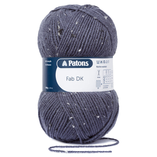 Full Pack of 10 Balls - Crochet/Knitting Yarn: Fab: Double Knitting: 10 x 100g: Grey-Blue Tweed