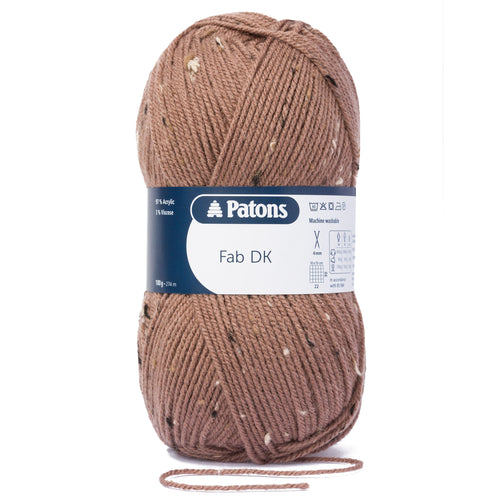 Full Pack of 10 Balls - Crochet/Knitting Yarn: Fab: Double Knitting: 10 x 100g: Brown Tweed