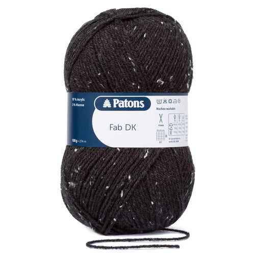 Full Pack of 10 Balls - Crochet/Knitting Yarn: Fab: Double Knitting: 10 x 100g: Charcoal Tweed