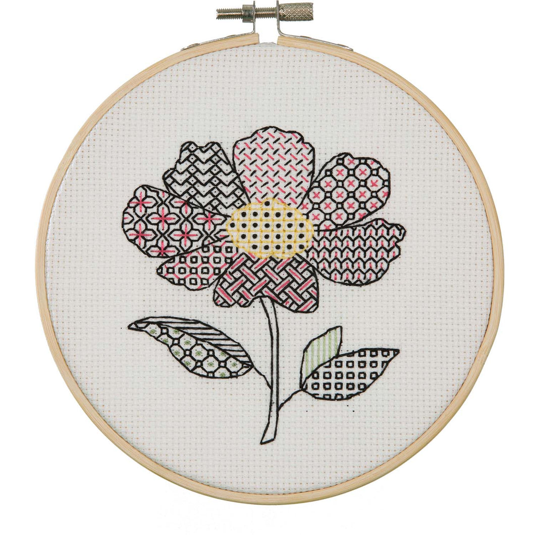 Embroidery Kit: Blackwork: Anemone