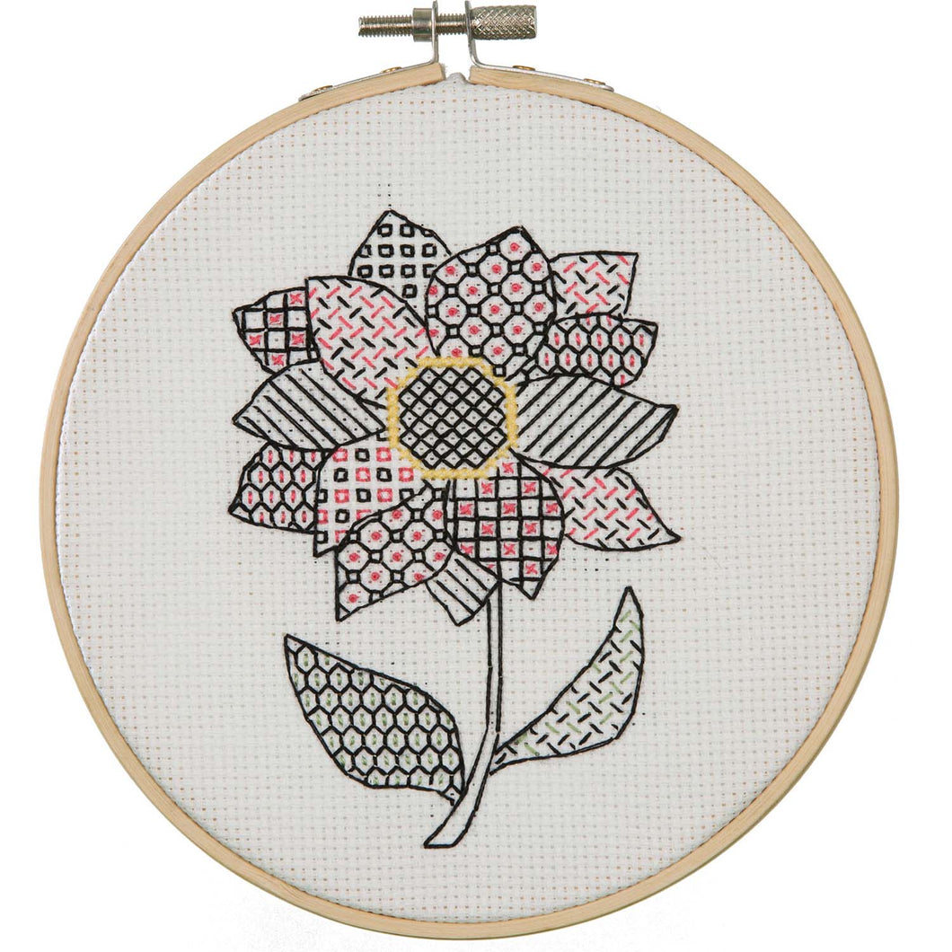 Embroidery Kit: Blackwork: Dahlia