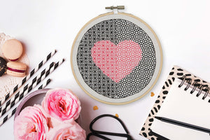 Embroidery Kit: Blackwork: Heart