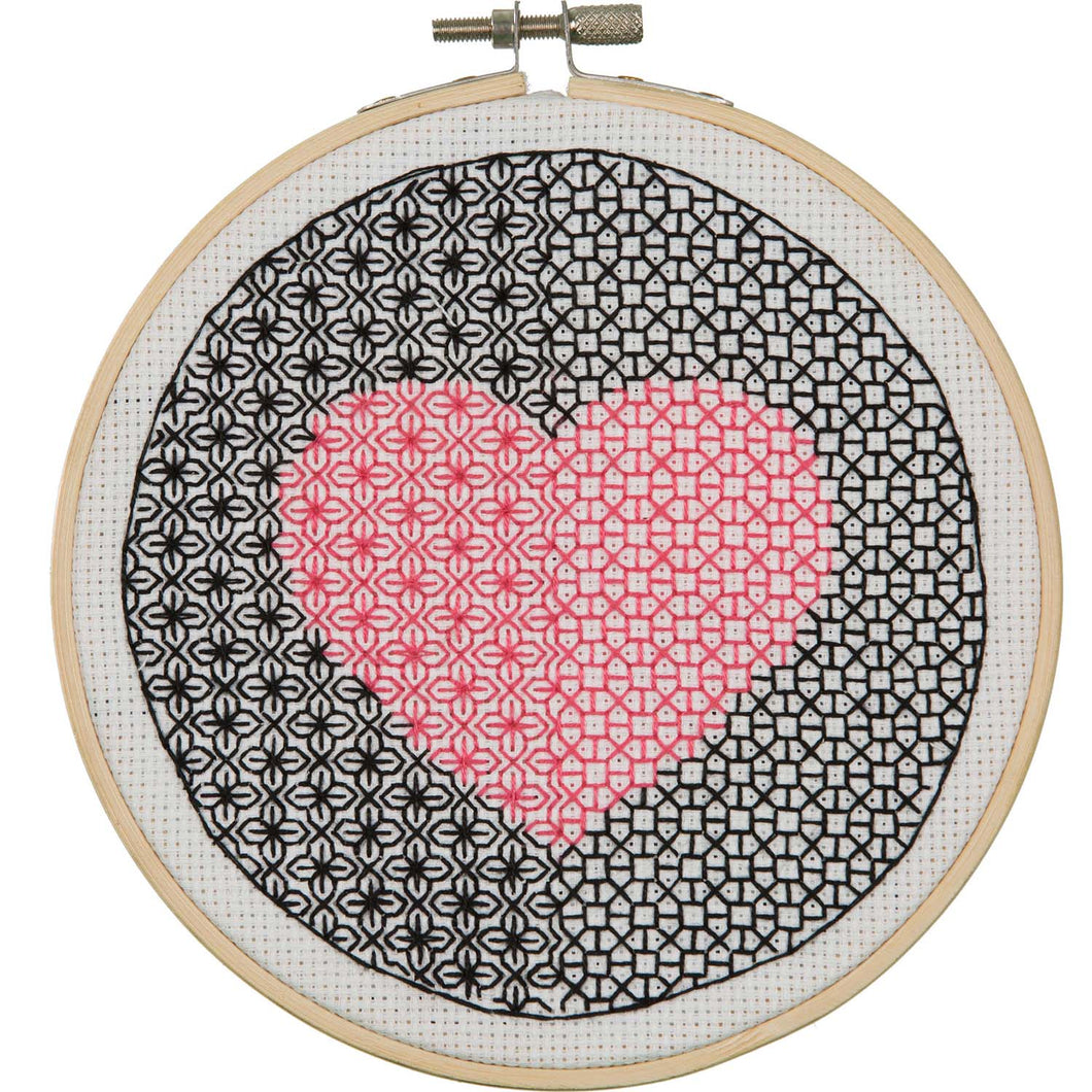 Embroidery Kit: Blackwork: Heart