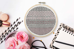 Embroidery Kit: Blackwork: Stripe