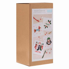 Load image into Gallery viewer, Advent Calendar Cross Stitch Kits with 12 Doors by Trimits, Merry Christmas, Penguin, Reindeer, Stockings, Pudding, dog, Gingerbread,