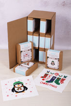 Load image into Gallery viewer, Advent Calendar Cross Stitch Kits with 12 Doors by Trimits, Merry Christmas, Penguin, Reindeer, Stockings, Pudding, dog, Gingerbread,