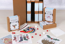 Load image into Gallery viewer, Advent Calendar Cross Stitch Kits with 12 Doors by Trimits, Merry Christmas, Penguin, Reindeer, Stockings, Pudding, dog, Gingerbread,