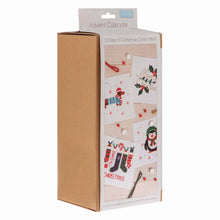 Load image into Gallery viewer, Advent Calendar Cross Stitch Kits with 12 Doors by Trimits, Merry Christmas, Penguin, Reindeer, Stockings, Pudding, dog, Gingerbread,