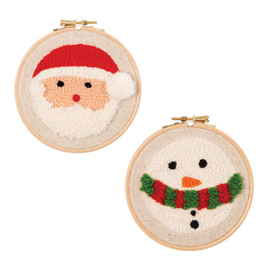 Punch Needle Kit: Santa & Snowman