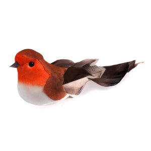 Pack of 2 Robins on Clip: Small: 2.5 x 7.5 x 3.5cm. Festive