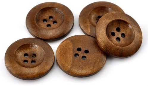 Pack of 10 Classic Chestnut Wooden Sewing buttons for Knitting, crochet, crafting, 25mm