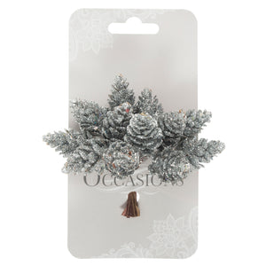 Glitter Pinecones on Wire: 1 Bunches of 12: Silver wired glitter pinecones