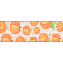 Load image into Gallery viewer, Full roll of Premium Wire Edge Ribbon: Printed: 25m x 63mm: Pumpkins