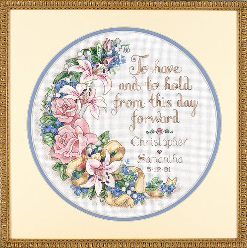 Counted Cross Stitch Kit: Wedding Record: To Have & To Hold