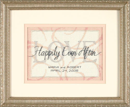 Mini Counted Cross Stitch Kit: Wedding Record: Happily Ever After