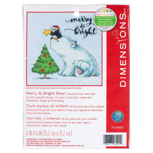 Counted Cross Stitch Kit: Merry & Bright Bear