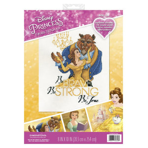 Counted Cross Stitch Kit: Beauty and the Beast: Be Brave