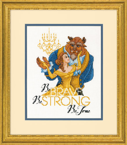Counted Cross Stitch Kit: Beauty and the Beast: Be Brave