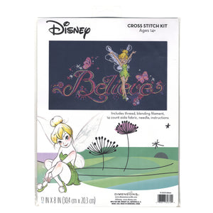 Counted Cross Stitch Kit: Believe Tinker Belle Disney