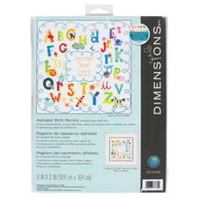 Load image into Gallery viewer, Counted Cross Stitch Kit: Birth Record: Alphabet