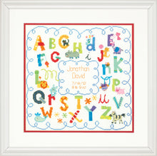 Load image into Gallery viewer, Counted Cross Stitch Kit: Birth Record: Alphabet