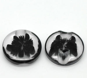 Black Pattern Resin Sewing Buttons Scrapbooking 14mm -DNC-021