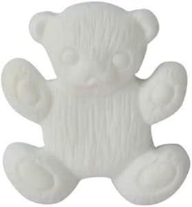 White Teddy Shank Buttons Ideal for Baby Clothes - 15mm - Pack of Ten - DNC-024