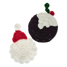 Load image into Gallery viewer, Crochet Kit: Crochet-Your-Own Coasters: Christmas: 2 Pieces