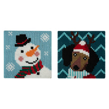 Load image into Gallery viewer, Counted Cross Stitch Kit: My First: Christmas Dog and Snowman