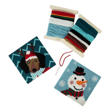 Load image into Gallery viewer, Counted Cross Stitch Kit: My First: Christmas Dog and Snowman