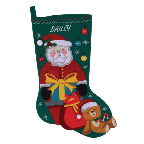 Father Christmas Santa Make your own felt Christmas stocking Kit includes felt shapes needle pre-sorted stranded cotton and step by step instructions (Copy)